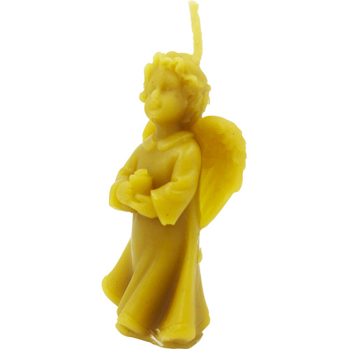 Свеча из натурального воска "Ангел со свечой маленький", высота - 6 см, вес - 50 гр.